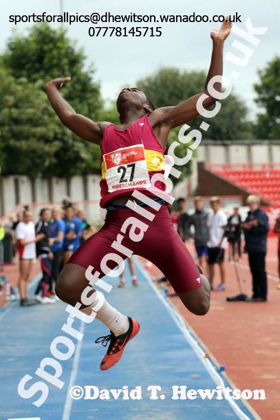 Junior boys long jump, English Schools Track and Field. Photo: David T. Hewitson/Sports for All Pics